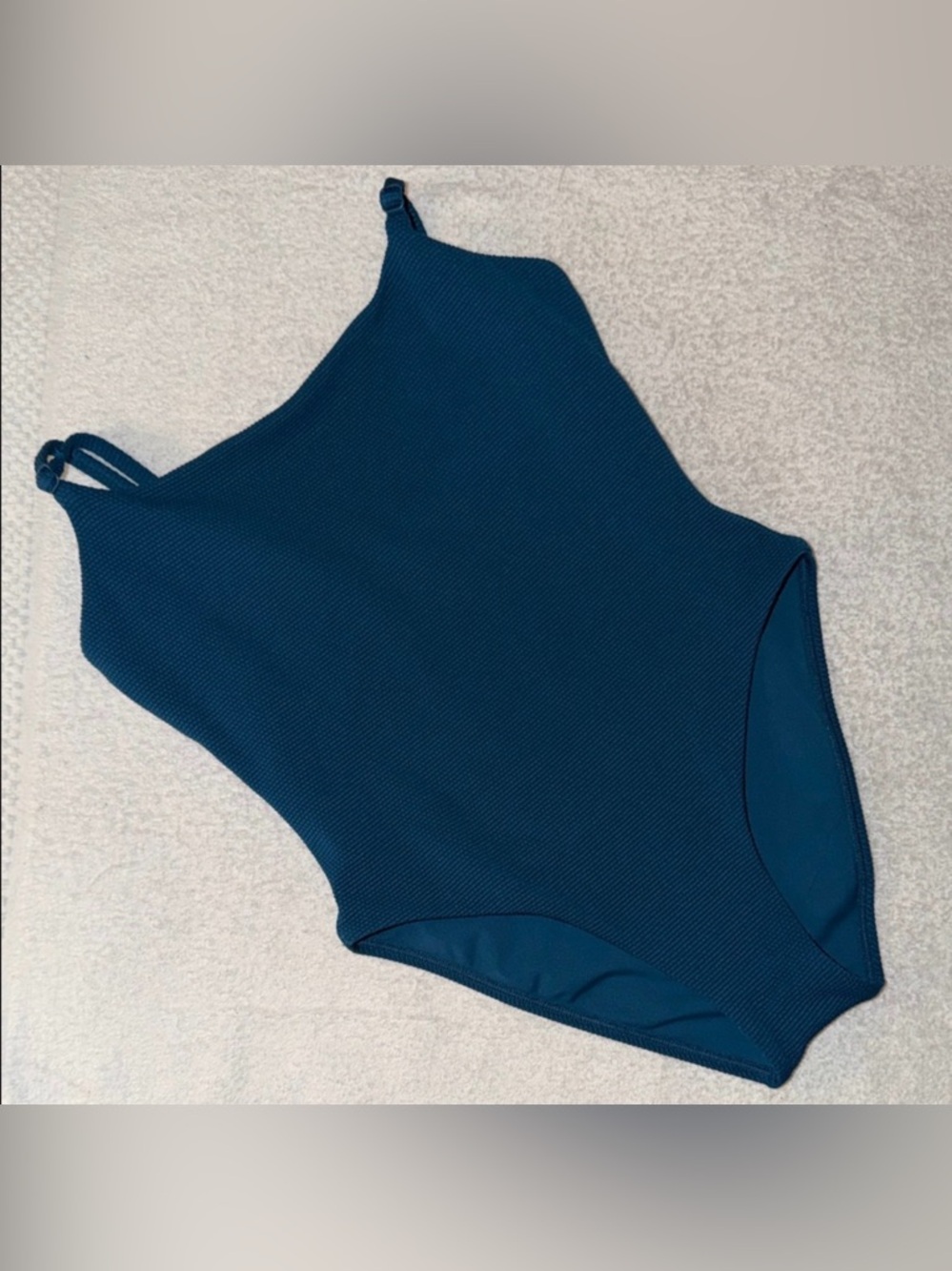 Athleta Scoop Pique Swim Full Lined High Cut Cheeky Soft Cup Bra Coastal Teal